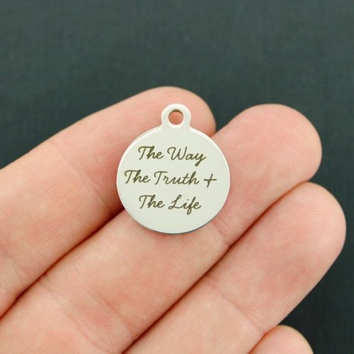 Religious Stainless Steel Charms - The Way The Truth The Life - BFS001-1722