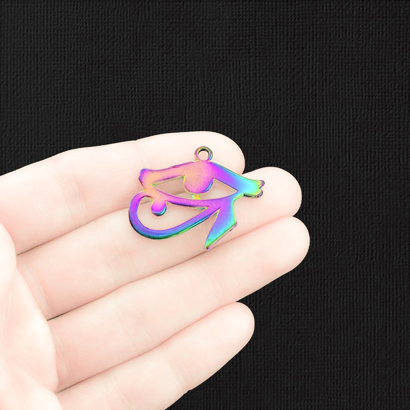 2 Eye of Horus Rainbow Electroplated Enamel Charms - E1258