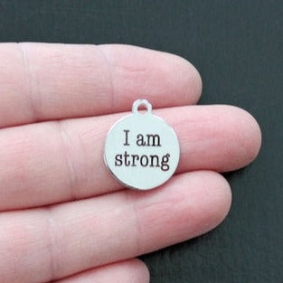I Am Strong Stainless Steel Charms - BFS001-0175