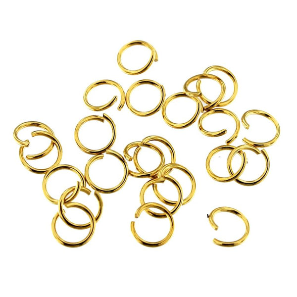 Gold Stainless Steel Jump Rings 6mm - Open 21 Gauge - 200 Rings - J164