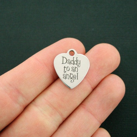 Daddy to an Angel Stainless Steel Charms - BFS011-1821
