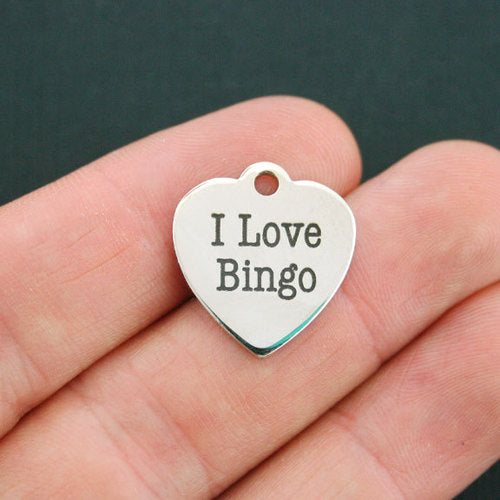 I Love Bingo Stainless Steel Charms - BFS011-0184