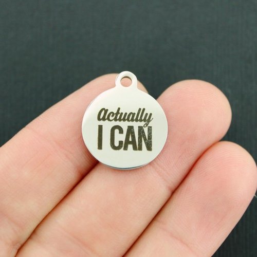 Actually I Can Stainless Steel Charms - BFS001-1860