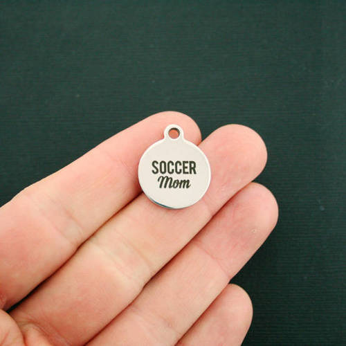 Soccer Mom Stainless Steel Charms - BFS001-1880