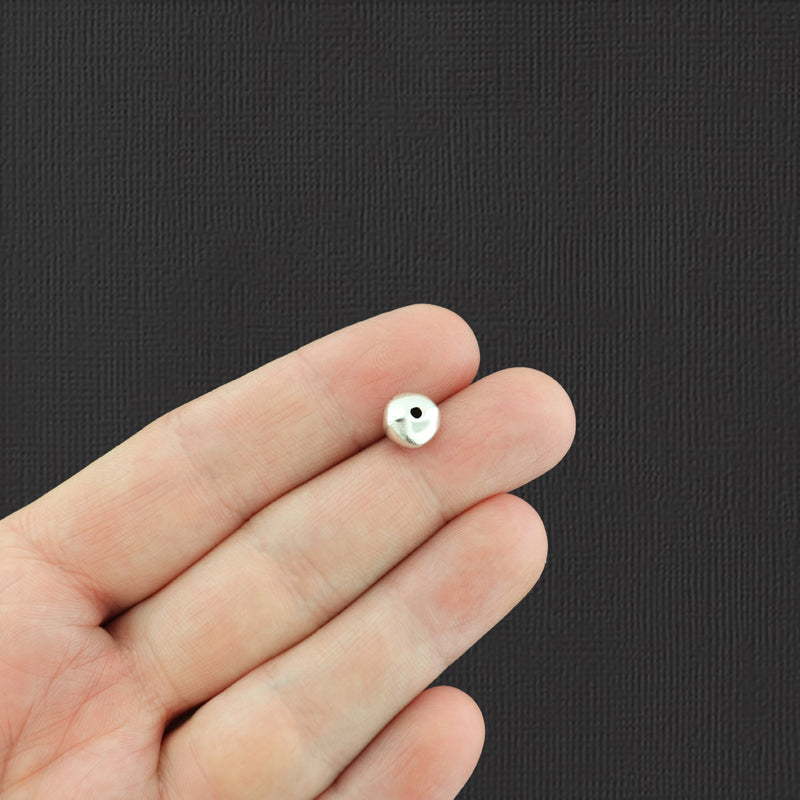 Pebble Spacer Beads 8mm - Ton argent antique - 15 Perles - SC6537
