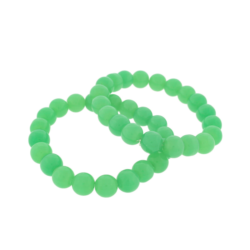 Imitation Jade Bead Bracelet - 50mm - Sea Green - 1 Bracelet - BB151