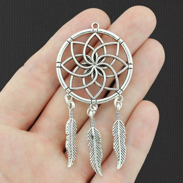 2 Dreamcatcher Antique Silver Tone Charms - SC6155