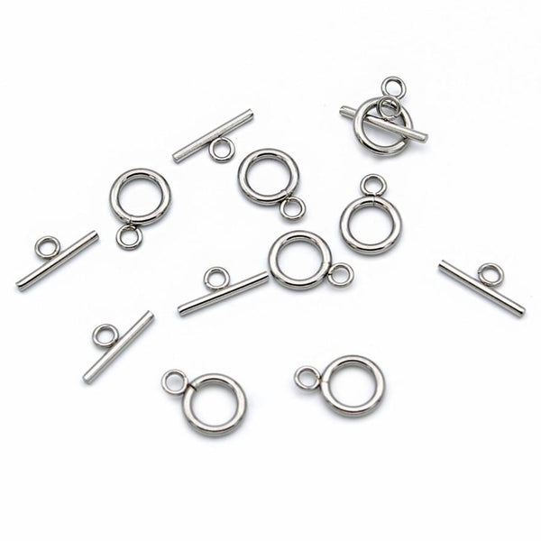 Stainless Steel Toggle Clasps 16mm x 12mm - 6 Sets 12 Pieces - FD997