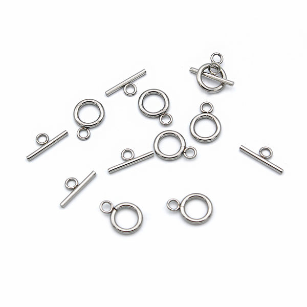 Stainless Steel Toggle Clasps 16mm x 12mm - 30 Sets 60 Pieces - FD997