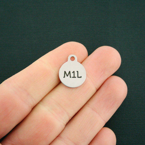 Stitch Marker Stainless Steel Small Round Charms - M1L - BFS002-1922