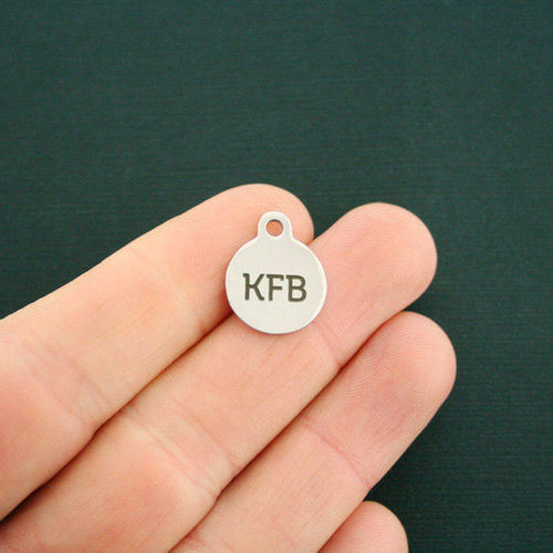 Marqueur de point en acier inoxydable Petites breloques rondes - KFB - BFS002-1928