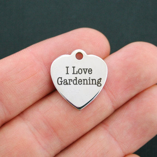 I Love Gardening Breloques en acier inoxydable - BFS011-0193