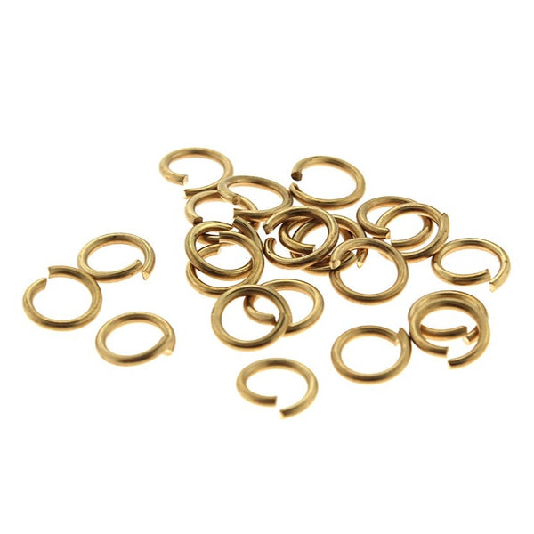 Gold Tone Jump Rings 8mm - Open 18 Gauge - 100 Rings - MT739