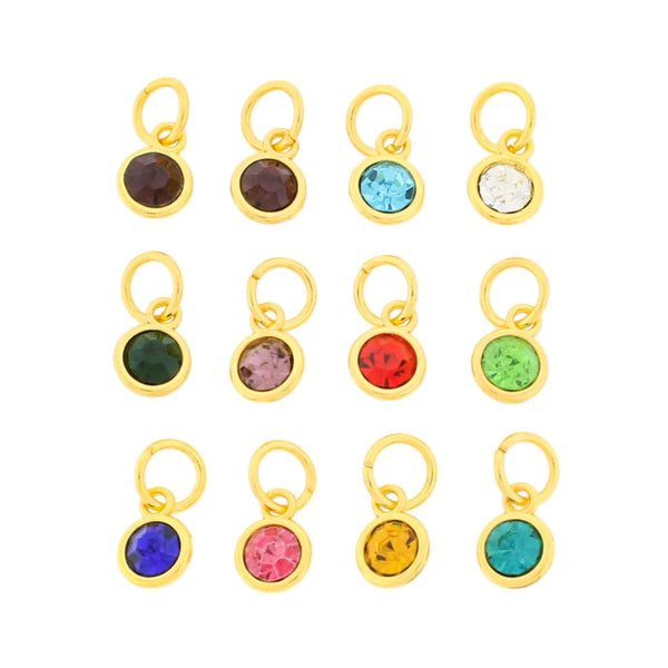 12 Birthstone Gold Tone Charms - Full Year - COL204