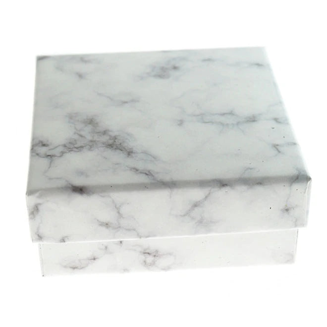 Marble Jewelry Box - Grey and White - 7cm x 7cm - 5 Pieces - TL246