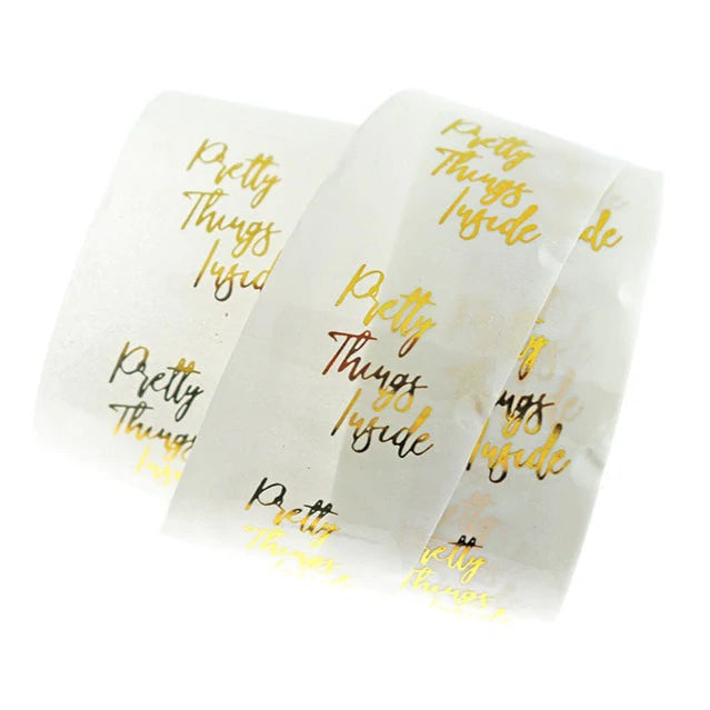 BULK 500 Pretty Things Inside Self-Adhesive Paper Gift Tags - Full Roll - TL253