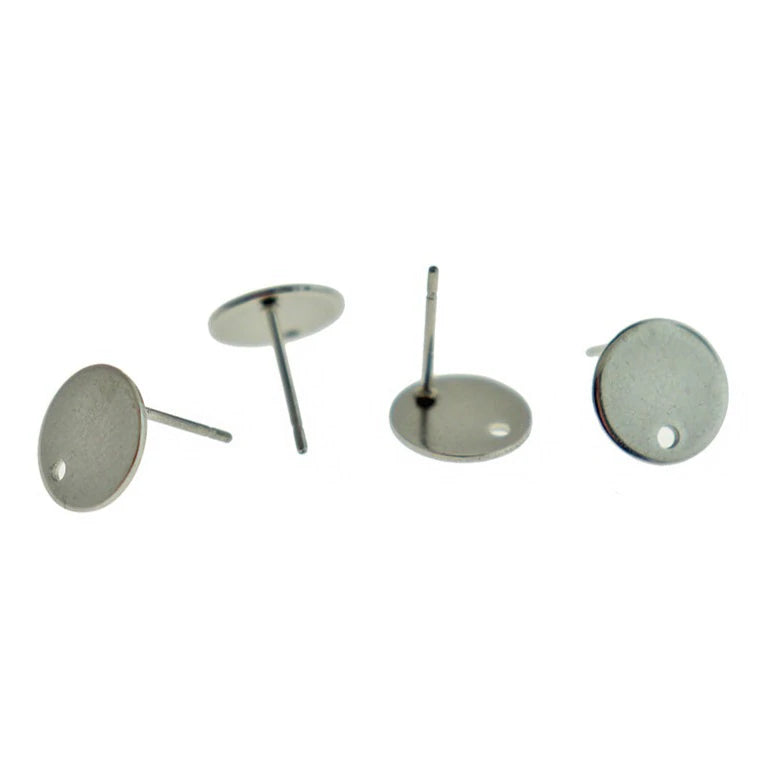 Stainless Steel Earrings - Round Stud Bases - 10mm x 1mm - Choose Your Quantity!