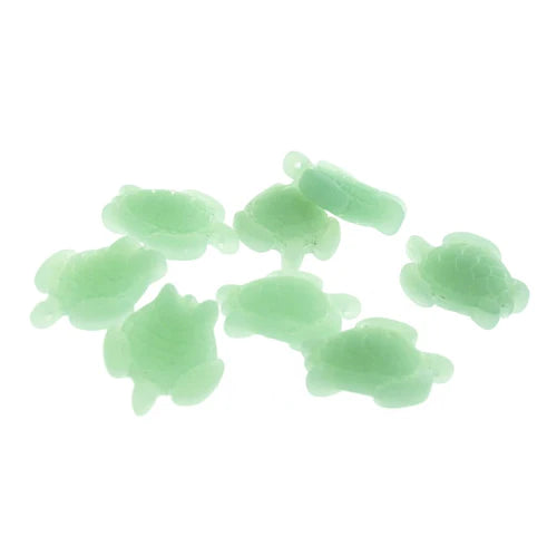 BULK 5 Seafoam Green Turtle Cultured Sea Glass Charms - U084