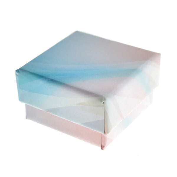 Marble Jewelry Box - Cotton Candy Swirl - 5cm x 5cm - 5 Pieces - TL227