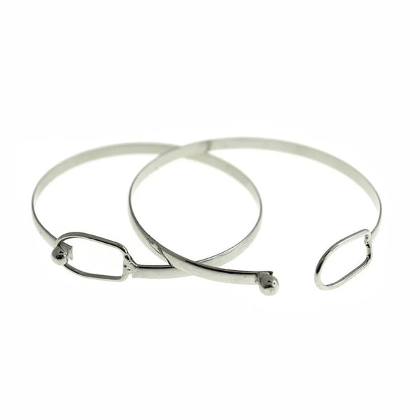 Bracelets à crochet argentés - 61 mm - 5 bracelets - N180