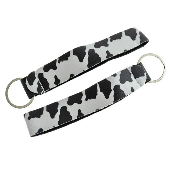 Cow Print Wrist Lanyard Key Chains - 30mm - 5 Pieces - FD801