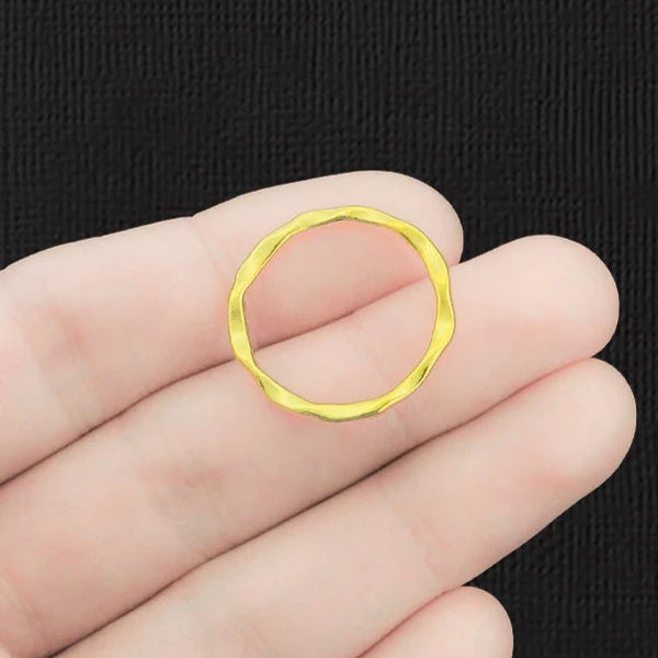 BULK 50 Linking Ring Gold Tone Charms 2 faces - GC207