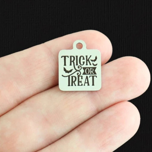 Trick or Treat Stainless Steel Charms - BFS013-7925