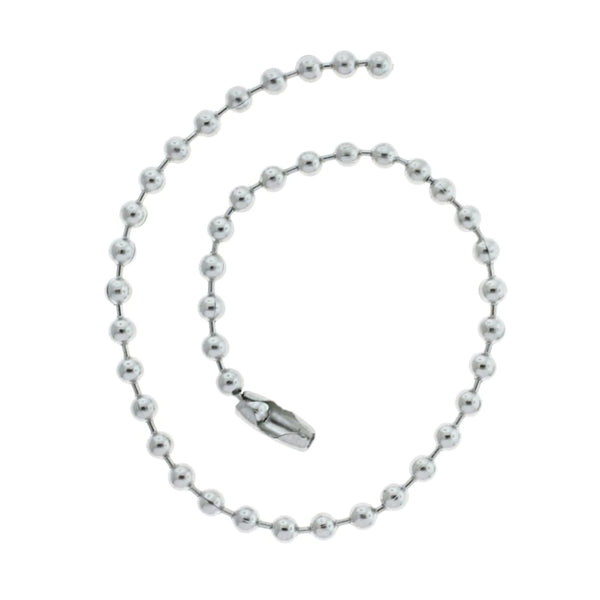 Bracelets chaîne boule en acier inoxydable 7" - 3mm - 20 bracelets - N507
