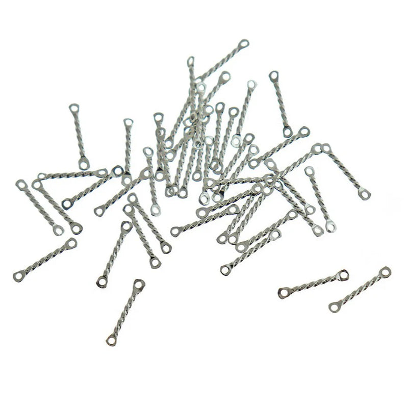 BULK 30 Twist Connector Stainless Steel Charms - SSP452