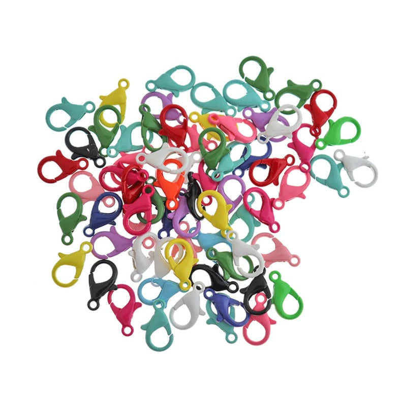 Assorted Enamel Lobster Clasps 14mm x 9mm - 50 Clasps - FF315