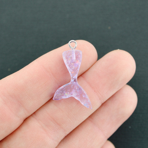 2 Mermaid Tail Resin Charms 2 Sided - K291