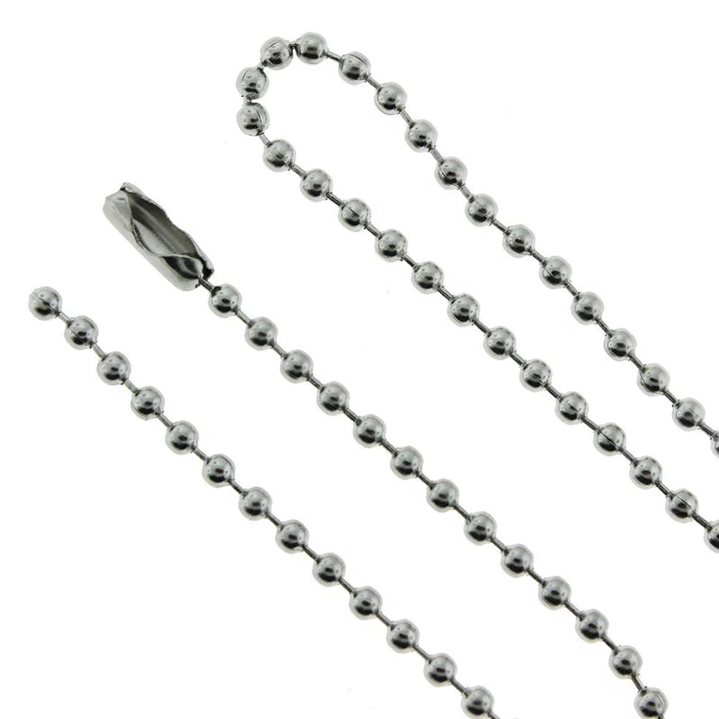Stainless Steel Ball Chain Necklace 28" - 2.5mm - 1 Necklace - N574