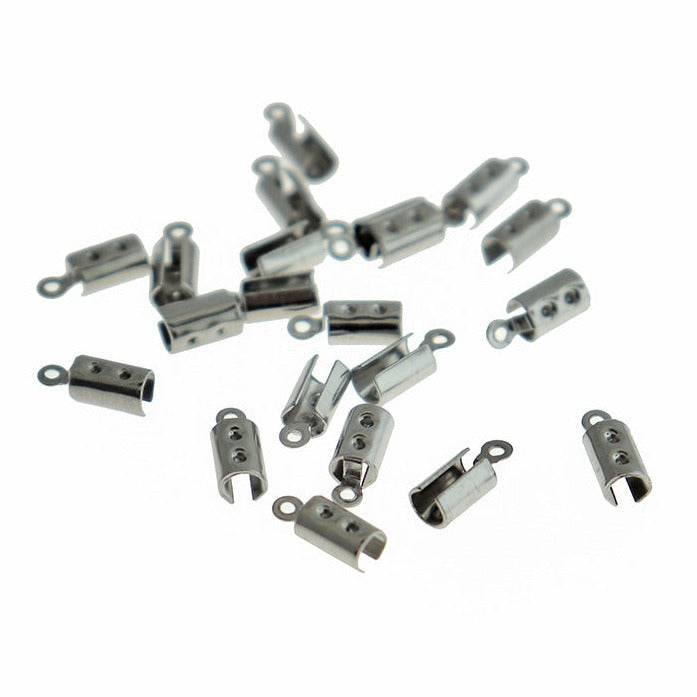 Embout de cordon en acier inoxydable - 10 mm x 3 mm - 10 pièces - FD757