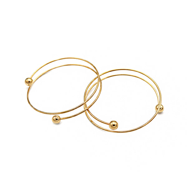 Gold Stainless Steel Wrap Bangle 60mm ID - 1.7mm - 5 Bangles - N675