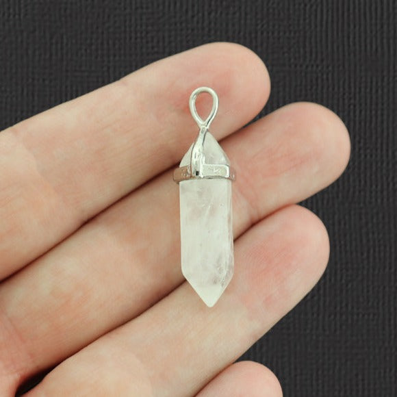 Pendentif en cristal de pierre précieuse de quartz clair naturel - GEM090