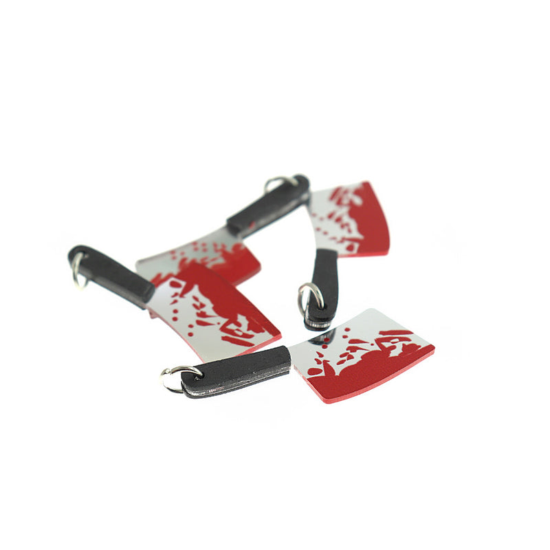 2 Meat Cleaver Acrylic Charms 2 Sided - K569