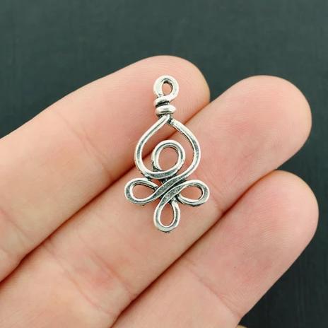 BULK 30 Celtic Knot Antique Silver Tone Charms 2 Sided - SC6798