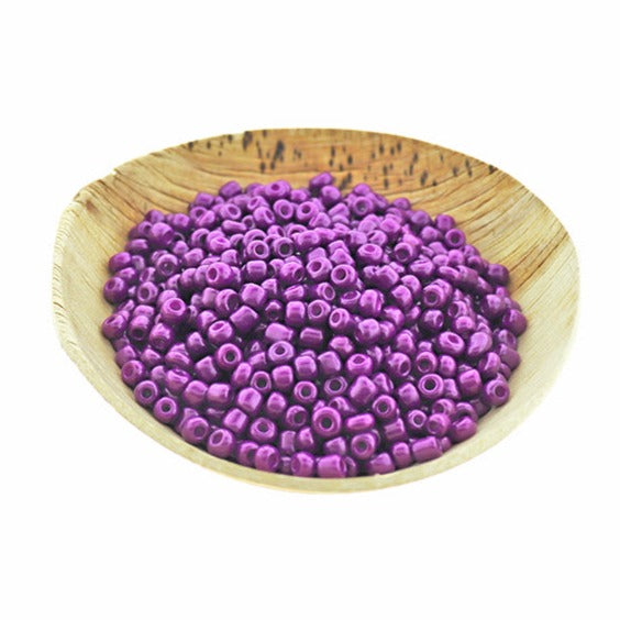 Seed Glass Beads 6/0 4mm - Purple - 50g 700 Beads - BD2250