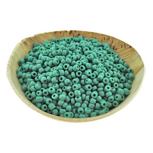 Seed Glass Beads 8/0 3mm - Dark Sea Green - 50g 1000 Beads - BD2244