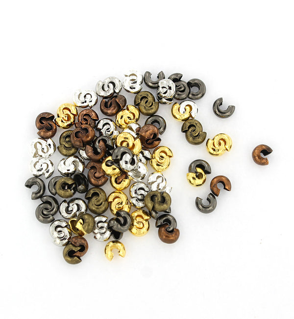Couvre-perles à sertir avec finitions assorties - 5 mm ouvert, 4 mm fermé - 50 pièces - FD374