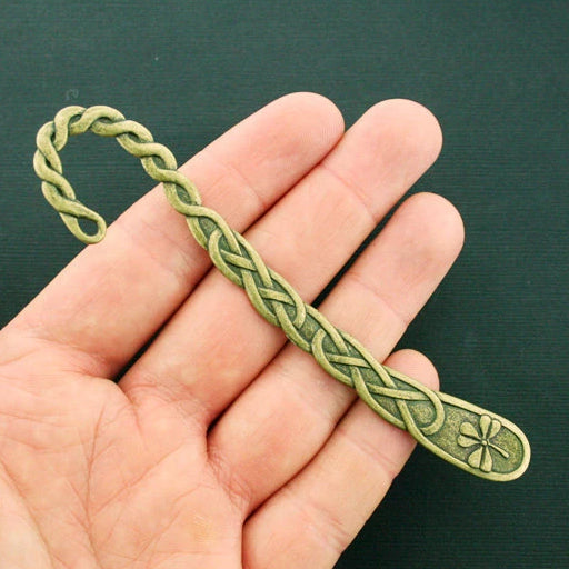 BULK 5 Bookmark Antique Bronze Tone Charms 2 Sided - BC1662