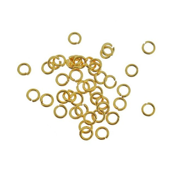 Anneaux de jonction en acier inoxydable doré 4 mm x 0,8 mm - Calibre 20 ouvert - 50 anneaux - SS099