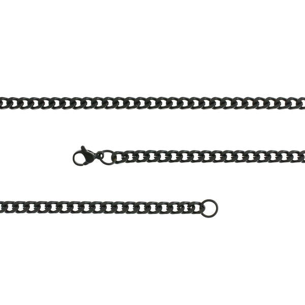 Collier chaîne à maillons cubains en acier inoxydable bronze 24" - 4mm - 1 collier - N188