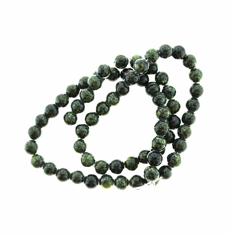 Perles rondes en jade naturel 4 mm - Noir de minuit - 1 rang 95 perles - BD980