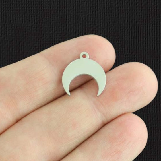 Croissant de Lune en Acier Inoxydable Charm 2 Faces - SSP521