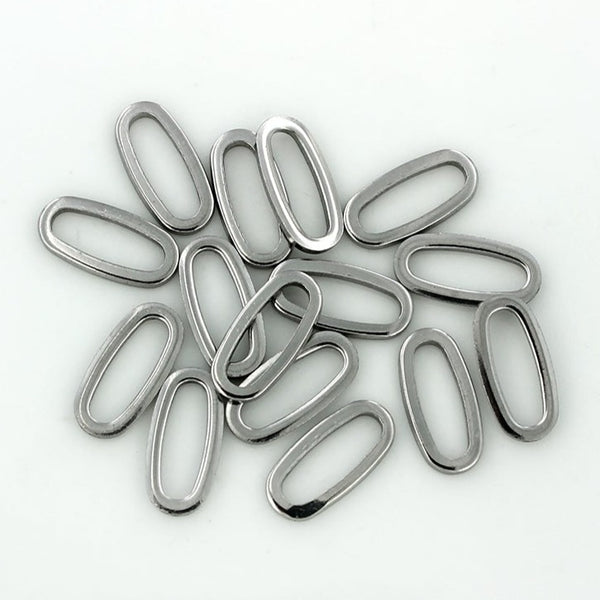 5 Oval Linking Ring Stainless Steel Charms 2 Sided - MT324