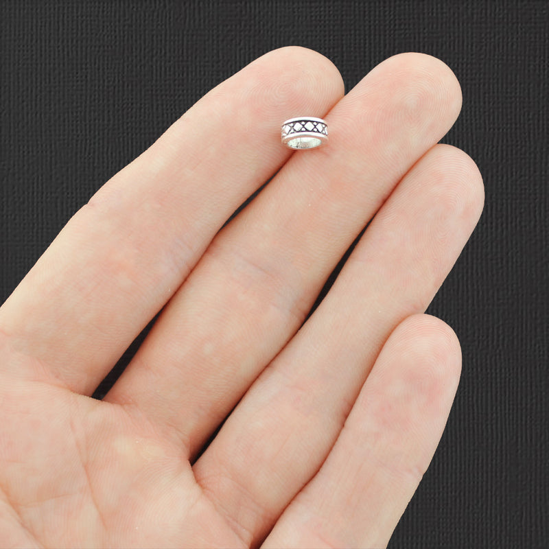 Spacer Beads 8mm x 3mm - Antique Silver Tone - 50 Beads - SC5873