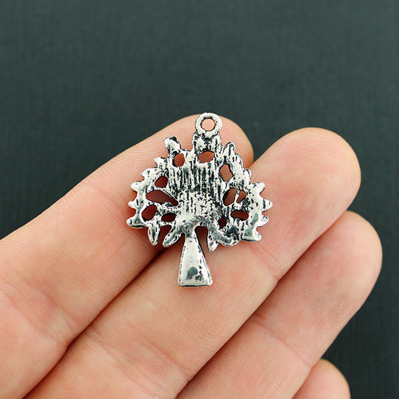 5 Tree Antique Silver Tone Charms - SC512