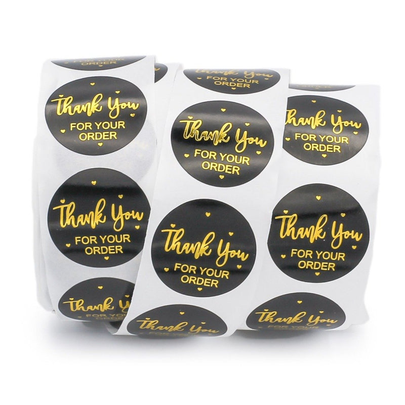 BULK 500 Thank You For Your Order Self-Adhesive Paper Gift Tags - Full Roll - TL142