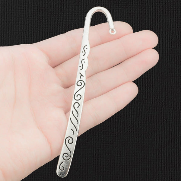 BULK 5 Bookmark Antique Silver Tone Charms 2 Sided - SC3106
